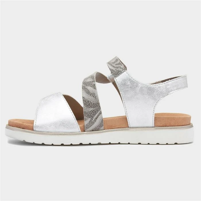 Rieker Womens Metallic Grey Easy Fasten Sandal 4 Rieker Womens Metallic Grey Easy Fasten Sandal - Image 2