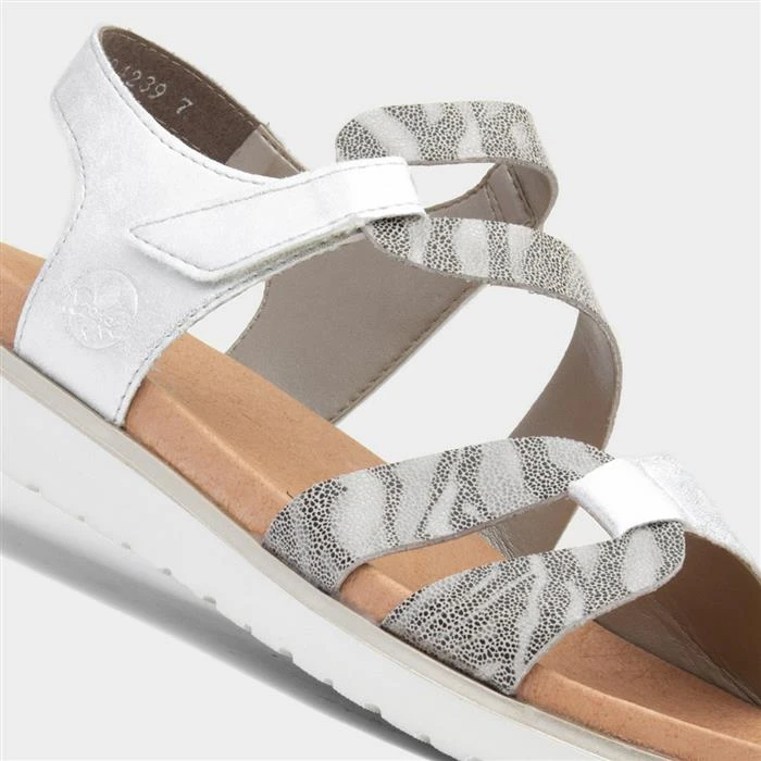 Rieker Womens Metallic Grey Easy Fasten Sandal 6 Rieker Womens Metallic Grey Easy Fasten Sandal - Image 4