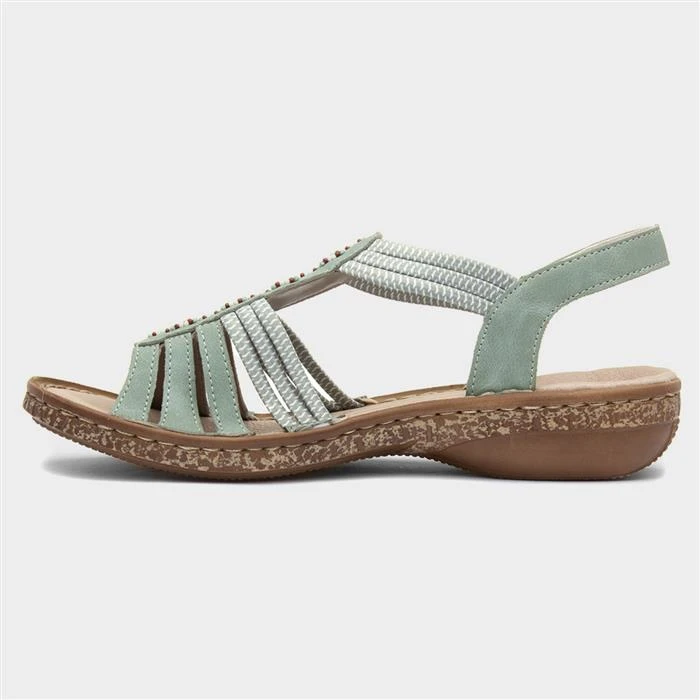 Rieker Womens Green Stretch Strappy Sandal 4 Rieker Womens Green Stretch Strappy Sandal - Image 2