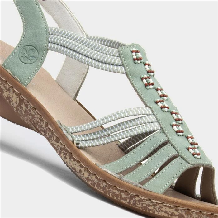 Rieker Womens Green Stretch Strappy Sandal 6 Rieker Womens Green Stretch Strappy Sandal - Image 4