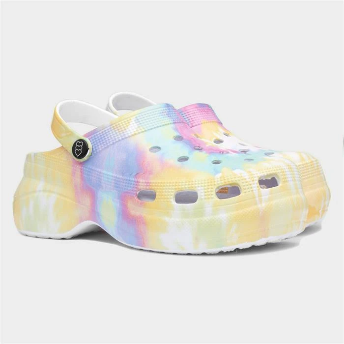 Heart Saskia Womens Multi Tie Dye Platform Clog 7 Heart Saskia Womens Multi Tie Dye Platform Clog - Image 5