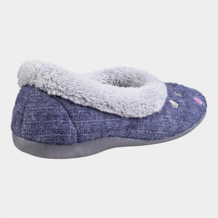 Fleet & Foster Alaska Womens Blue Slipper 4 Fleet & Foster Alaska Womens Blue Slipper - Image 2