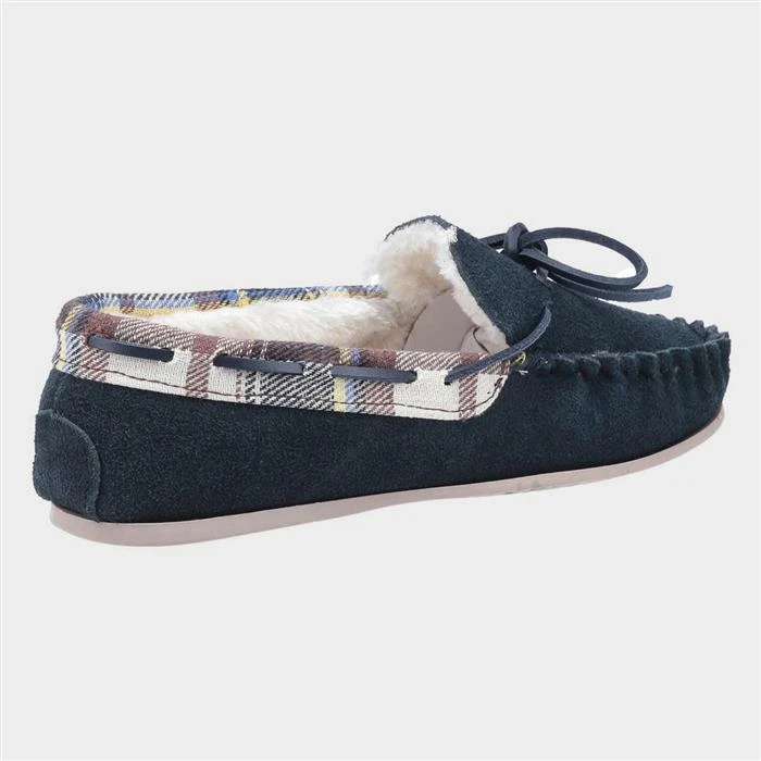 Cotswold Kilkenny Womens Navy Moccasin Slipper 4 Cotswold Kilkenny Womens Navy Moccasin Slipper - Image 2
