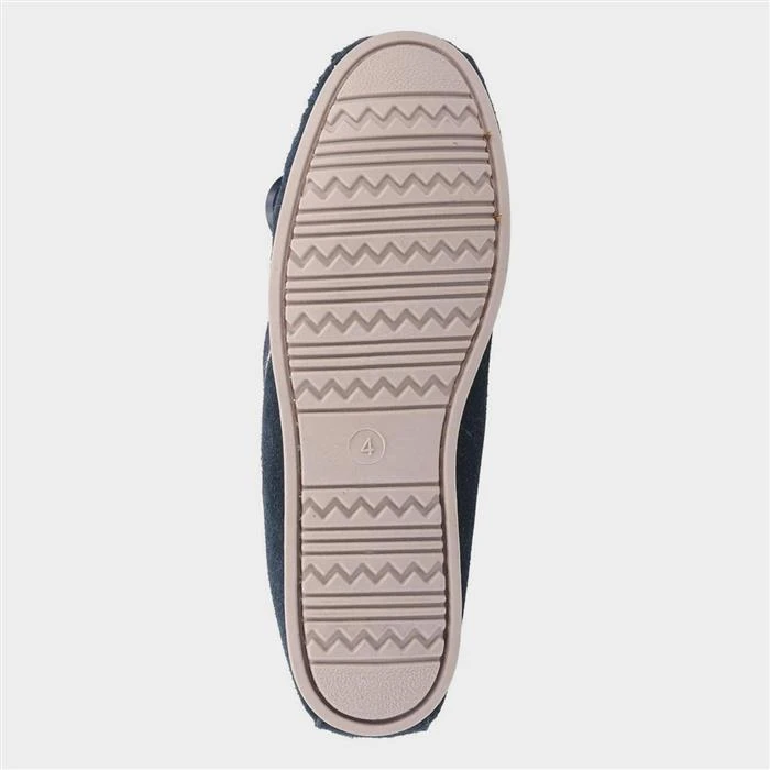 Cotswold Kilkenny Womens Navy Moccasin Slipper 5 Cotswold Kilkenny Womens Navy Moccasin Slipper - Image 3