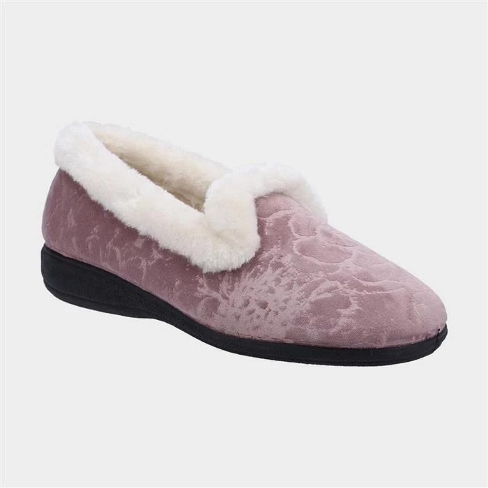 Fleet & Foster Adelaide Womens Pink Velour Slipper 3 Fleet & Foster Adelaide Womens Pink Velour Slipper