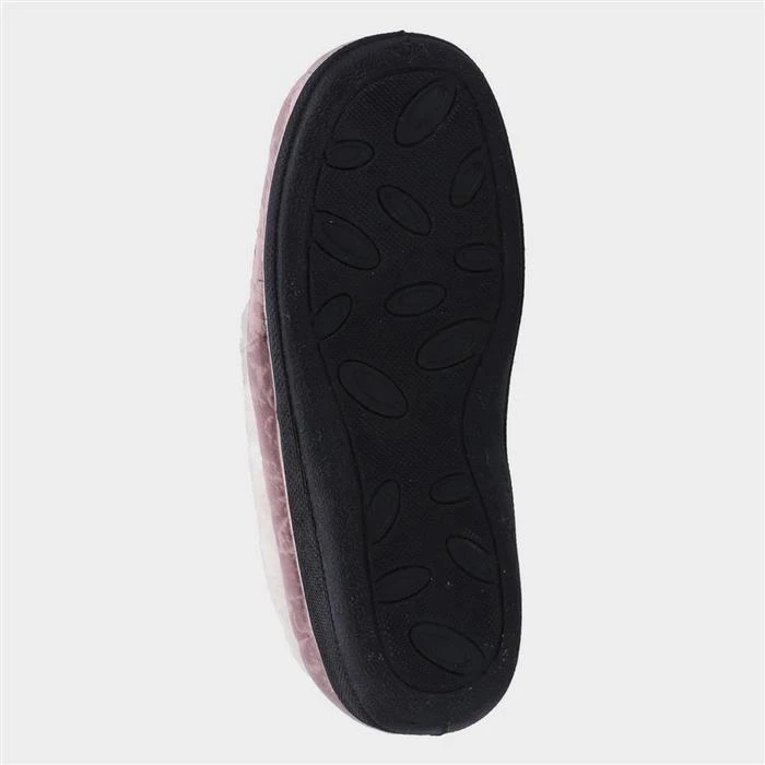 Fleet & Foster Adelaide Womens Pink Velour Slipper 5 Fleet & Foster Adelaide Womens Pink Velour Slipper - Image 3