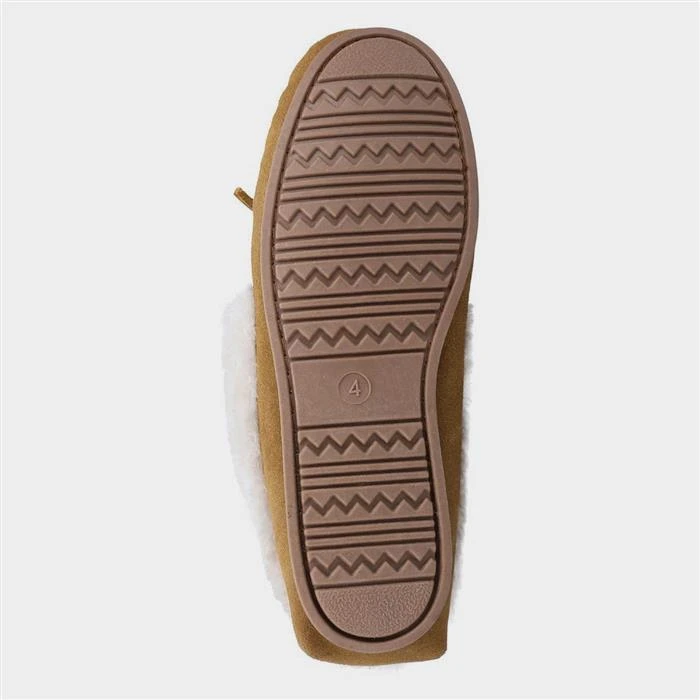 Cotswold Sopworth Womens Tan Moccasin Slipper 5 Cotswold Sopworth Womens Tan Moccasin Slipper - Image 3