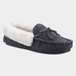 Cotswold Sopworth Womens Grey Moccasin Slipper