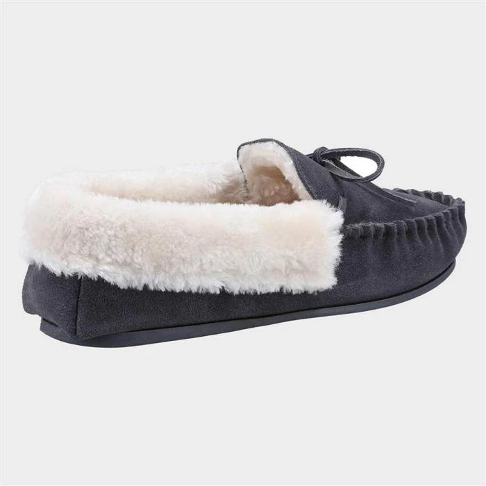Cotswold Sopworth Womens Grey Moccasin Slipper 4 Cotswold Sopworth Womens Grey Moccasin Slipper - Image 2