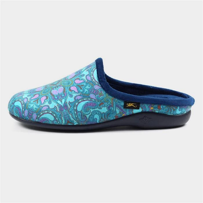 Laurence Llewelyn-Bowen Ivana Blue Mule Slipper 4 Laurence Llewelyn-Bowen Ivana Blue Mule Slipper - Image 2