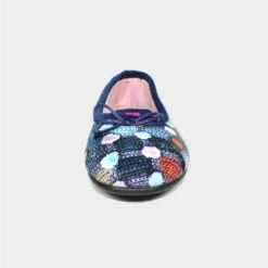 Lunar Magic Womens Blue Spotty Pump Slipper