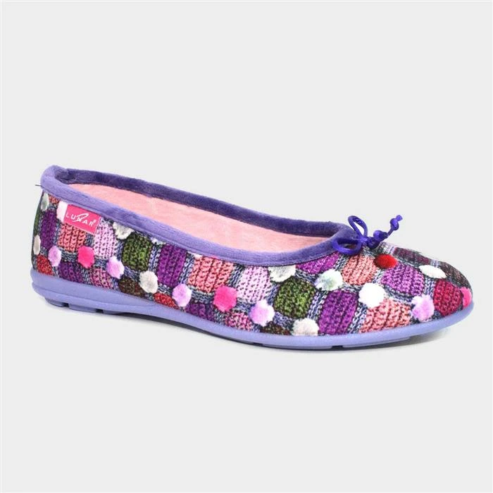 Lunar Magic Womens Purple Spotty Pump Slipper 5 Lunar Magic Womens Purple Spotty Pump Slipper - Image 3