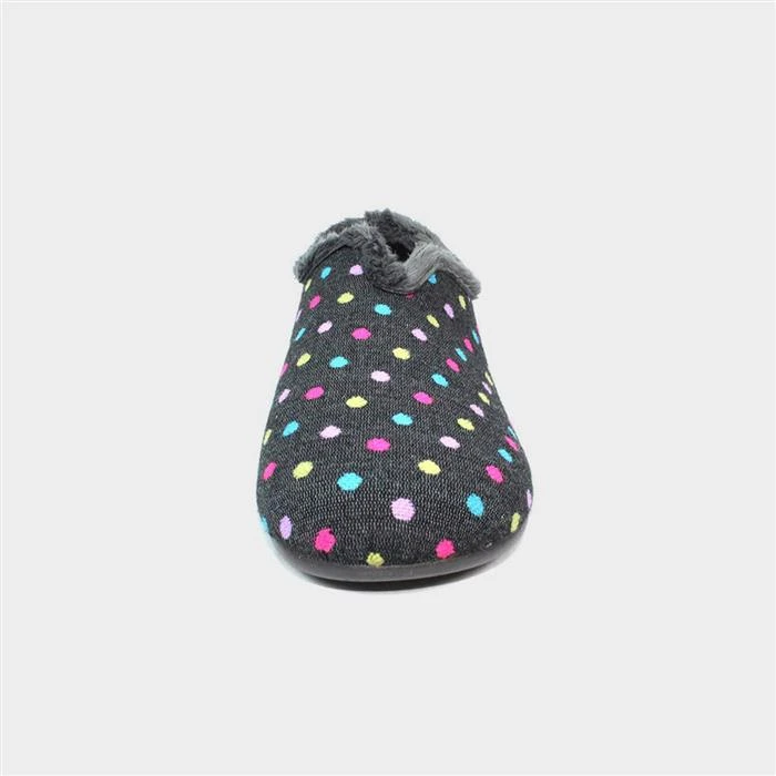 Lunar Lava Womens Black Spotty Slipper 3 Lunar Lava Womens Black Spotty Slipper