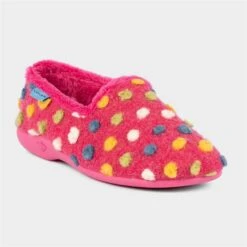 Lunar Helix Womens Pink Spot Slippers