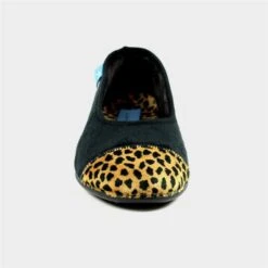 Lunar Jessie Womens Black Ocelot Pump Slipper