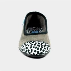 Lunar Jessie Womens Grey Ocelot Pump Slipper