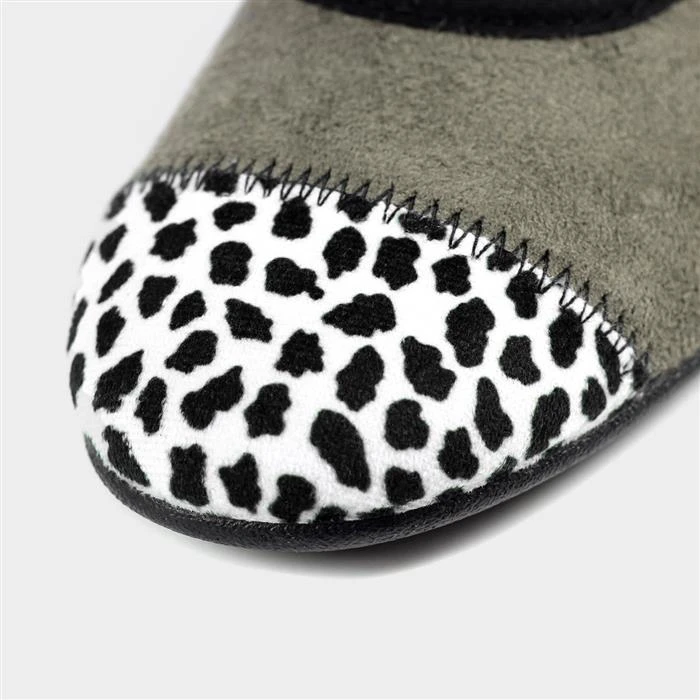 Lunar Jessie Womens Grey Ocelot Pump Slipper 5 Lunar Jessie Womens Grey Ocelot Pump Slipper - Image 3