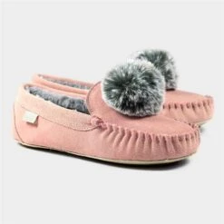 Lazy Dogz Bessie Pink Suede Slipper -UK Shoe Sales 2024 692132 3 L04.20221110000834
