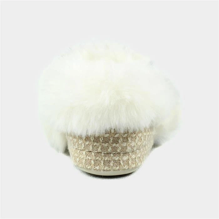 Lazy Dogz Cookie Womens Beige Faux Fur Slipper 4 Lazy Dogz Cookie Womens Beige Faux Fur Slipper - Image 2