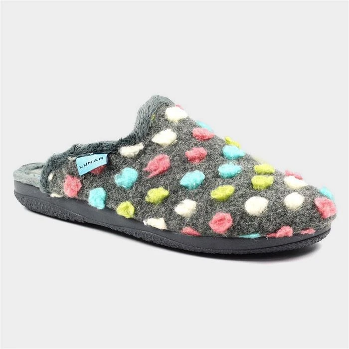 Lunar Montreal Womens Grey Mule Slipper 4 Lunar Montreal Womens Grey Mule Slipper - Image 2