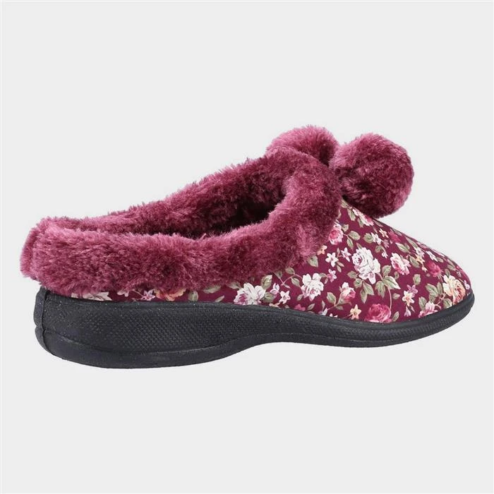 Fleet & Foster Buzzard Womens Red Mule Slipper 4 Fleet & Foster Buzzard Womens Red Mule Slipper - Image 2