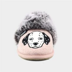 Lazy Dogz Dalmatian Womens Pink Faux Fur Mule