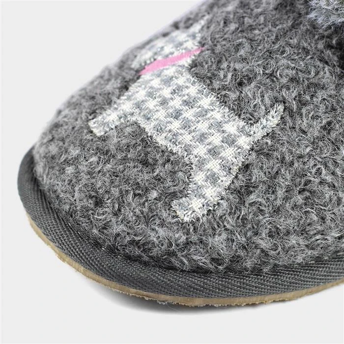 Lazy Dogz Scottie III Womens Grey Faux Fur Mule 4 Lazy Dogz Scottie III Womens Grey Faux Fur Mule - Image 3