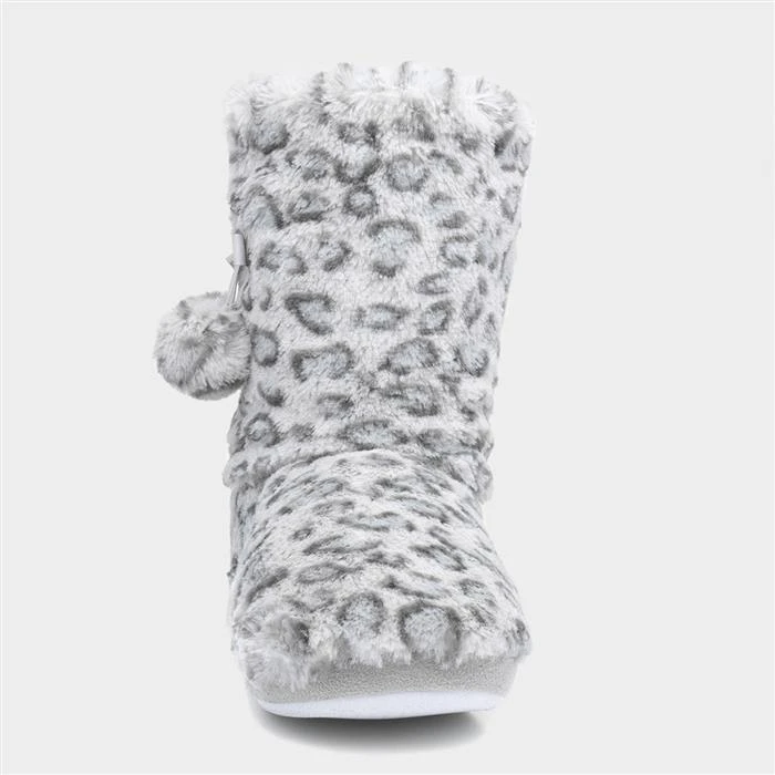 The Slipper Company Womens Grey Leopard Bootie 3 The Slipper Company Womens Grey Leopard Bootie
