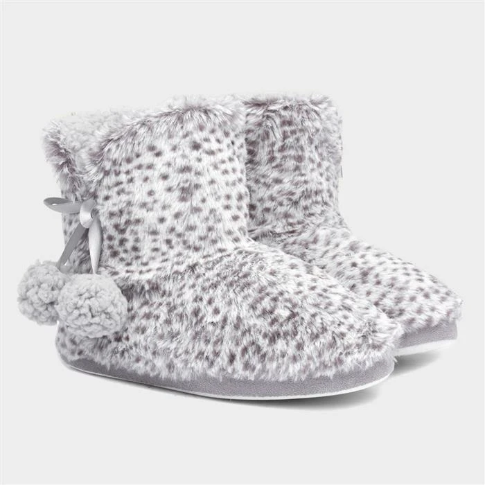 The Slipper Company Grey Leopard Womens Bootie 7 The Slipper Company Grey Leopard Womens Bootie - Image 5