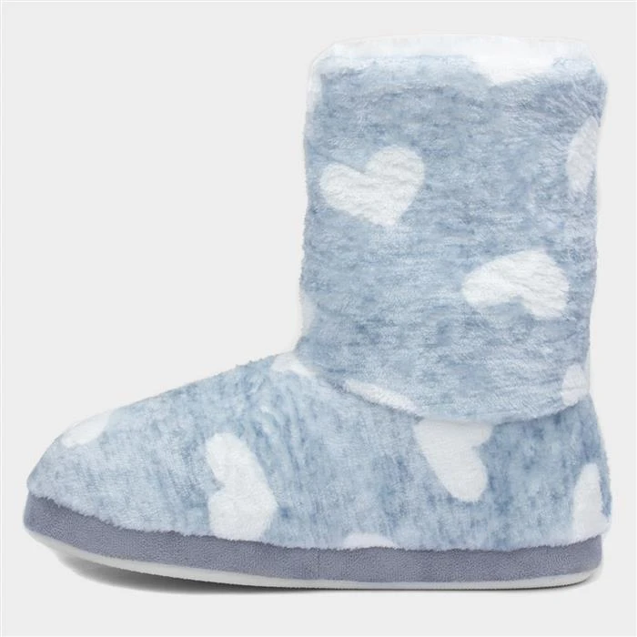 The Slipper Company Womens Blue Hearts Bootie 4 The Slipper Company Womens Blue Hearts Bootie - Image 2