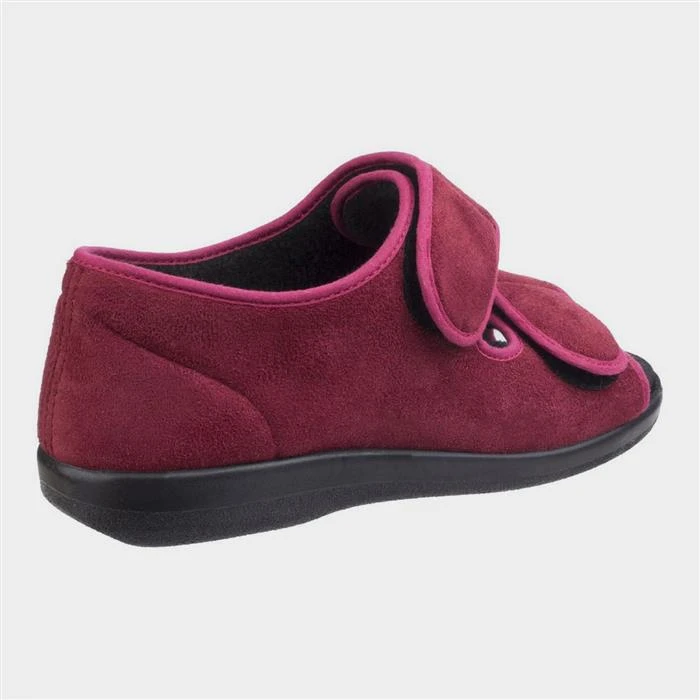 GBS Brompton Womens Red Easy Fasten Slipper 4 GBS Brompton Womens Red Easy Fasten Slipper - Image 2