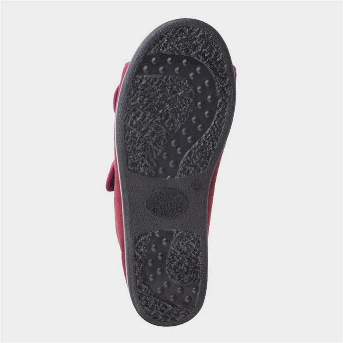 GBS Brompton Womens Red Easy Fasten Slipper 5 GBS Brompton Womens Red Easy Fasten Slipper - Image 3