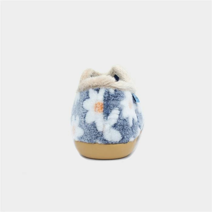 Lunar Daisy Womens Blue Floral Full Slipper 5 Lunar Daisy Womens Blue Floral Full Slipper - Image 3