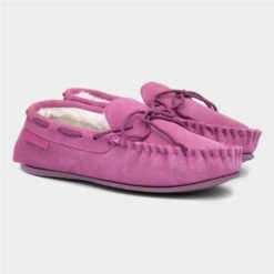 Hush Puppies Allie Womens Pink Moccasin Slipper -UK Shoe Sales 2024 699035 2 L06.20220922000356
