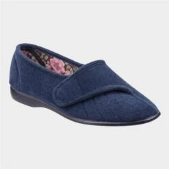 GBS Audrey Womens Blue Easy Fasten Slipper