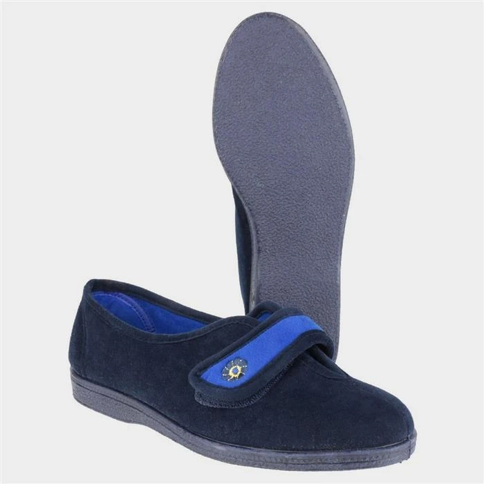 Mirak Andrea Womens Blue Easy Fasten Slipper 4 Mirak Andrea Womens Blue Easy Fasten Slipper - Image 2