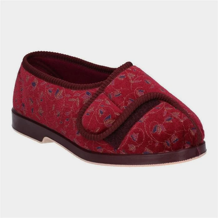 GBS Nola Womens Red Extra Wide Fit Slipper 3 GBS Nola Womens Red Extra Wide Fit Slipper