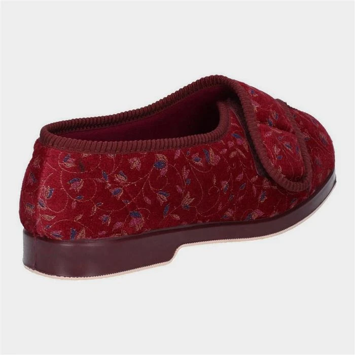 GBS Nola Womens Red Extra Wide Fit Slipper 4 GBS Nola Womens Red Extra Wide Fit Slipper - Image 2