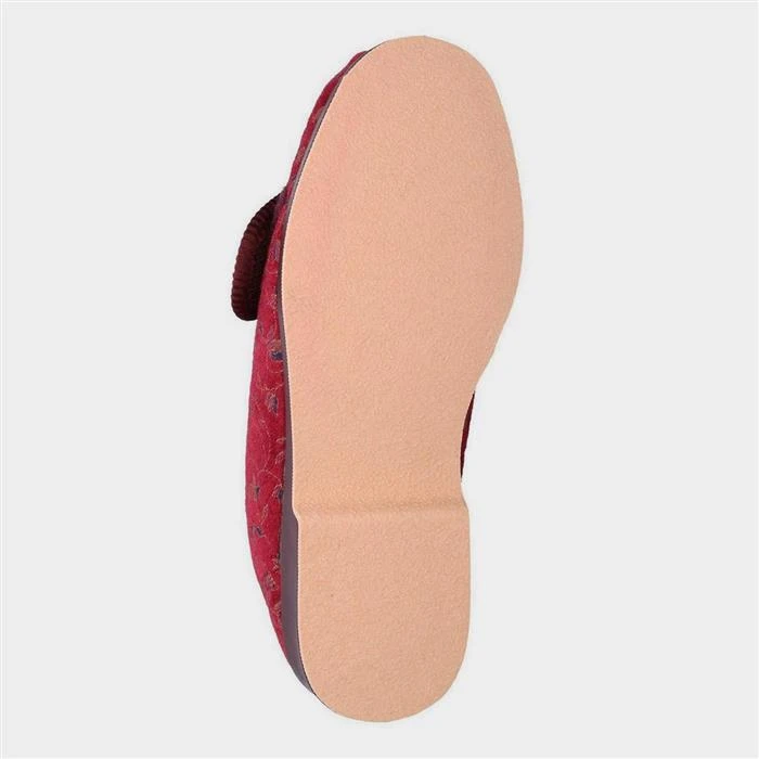 GBS Nola Womens Red Extra Wide Fit Slipper 5 GBS Nola Womens Red Extra Wide Fit Slipper - Image 3