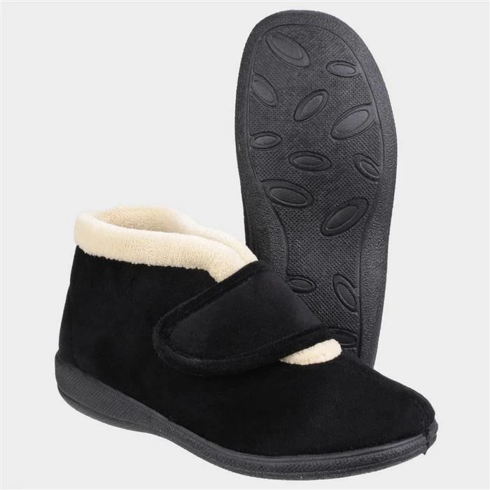 Fleet & Foster Levitt Womens Black Bootie Slipper 4 Fleet & Foster Levitt Womens Black Bootie Slipper - Image 2