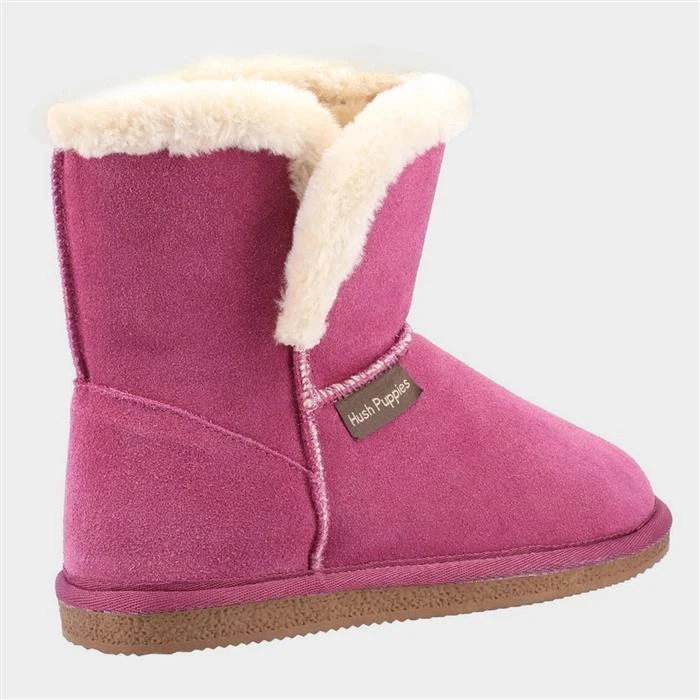 Hush Puppies Ashleigh Womens Pink Leather Bootie 4 Hush Puppies Ashleigh Womens Pink Leather Bootie - Image 2