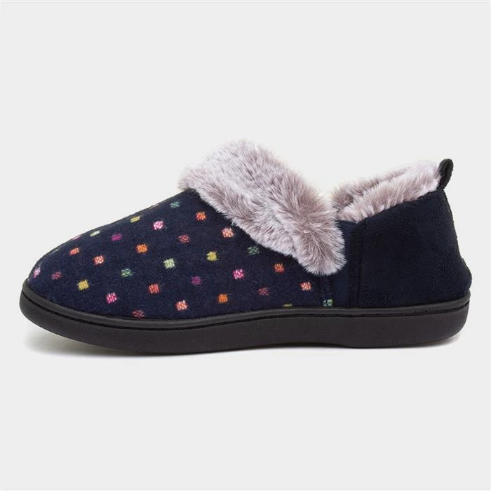 Padders Dora Womens Blue Spot Slipper 4 Padders Dora Womens Blue Spot Slipper - Image 2