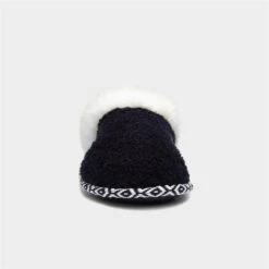 Totes Swept Back Womens Navy Bobble Mule Slipper