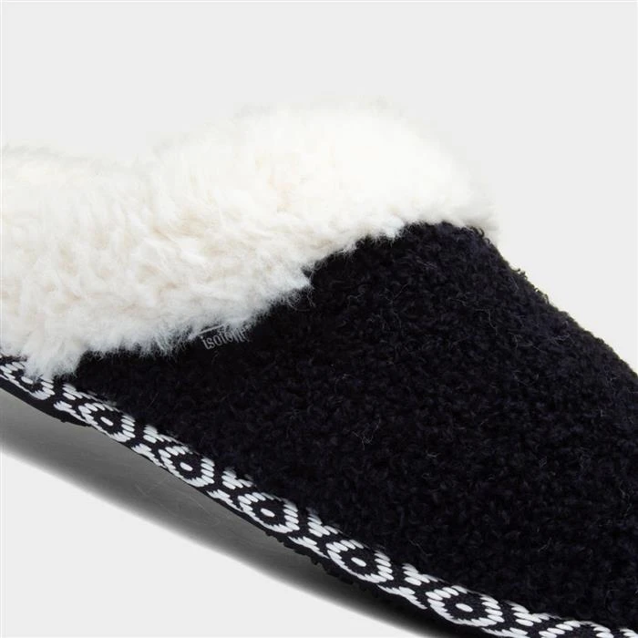 Totes Swept Back Womens Navy Bobble Mule Slipper 6 Totes Swept Back Womens Navy Bobble Mule Slipper - Image 4