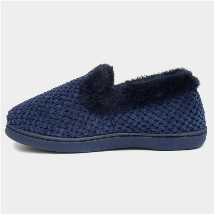 Padders Misha Womens Navy Popcorn Slipper 4 Padders Misha Womens Navy Popcorn Slipper - Image 2