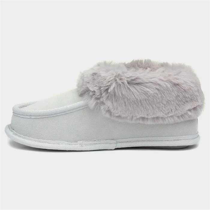 Totes Womens Grey Suede Moccasin Slipper 4 Totes Womens Grey Suede Moccasin Slipper - Image 2