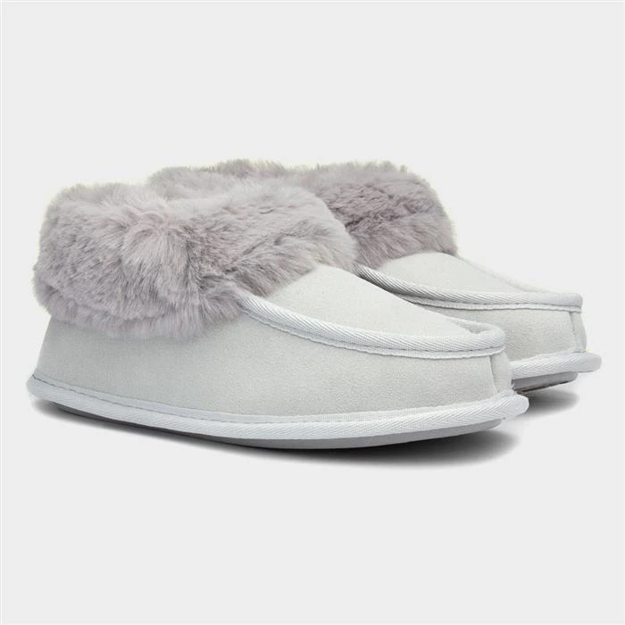 Totes Womens Grey Suede Moccasin Slipper 7 Totes Womens Grey Suede Moccasin Slipper - Image 5