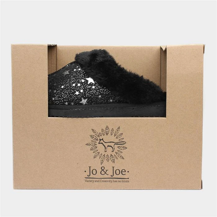Jo & Joe Tiggi Womens Black Star Mule Slippers 6 Jo & Joe Tiggi Womens Black Star Mule Slippers - Image 4
