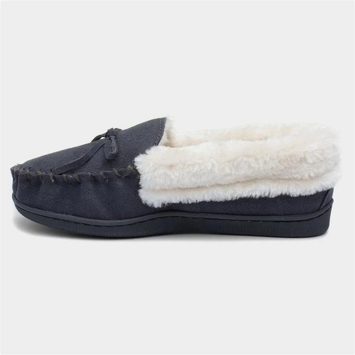 Jo & Joe Mull Womens Grey Suede Slipper 4 Jo & Joe Mull Womens Grey Suede Slipper - Image 2