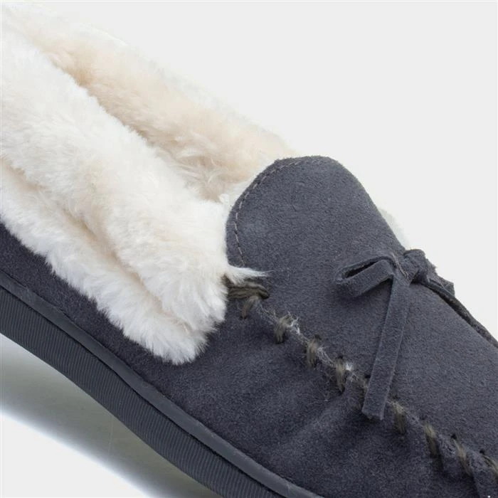 Jo & Joe Mull Womens Grey Suede Slipper 6 Jo & Joe Mull Womens Grey Suede Slipper - Image 4